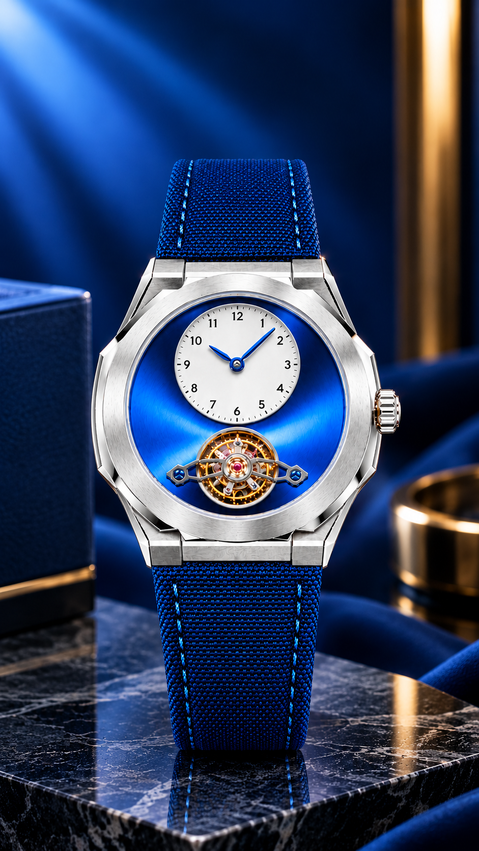 Farsheen Royal Tourbillon Blue Dial Luxury Watch
