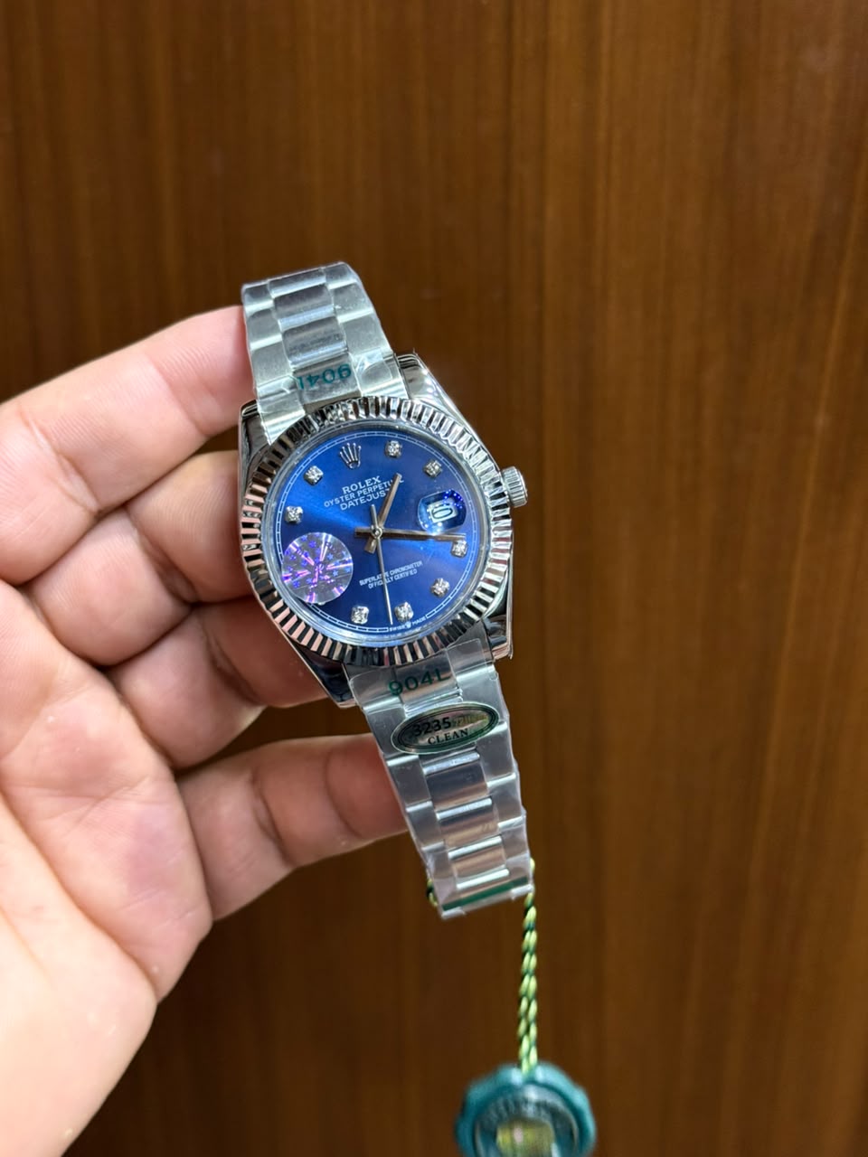 Luxury Green Dial Datejust-Style Men’s Watch – Fluted Bezel & Stainless Steel Bracelet