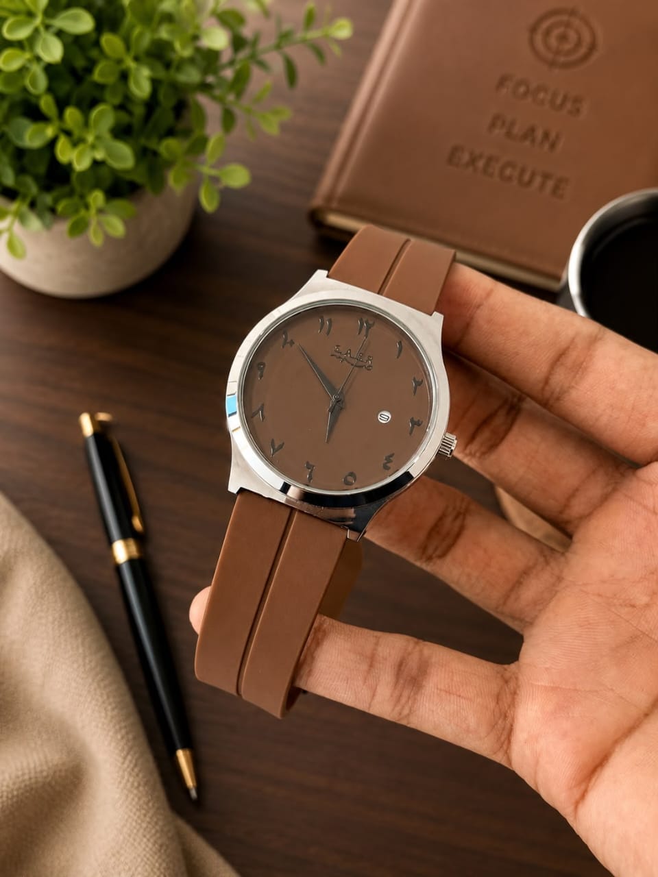 SABR White Arabic Dial Quartz Watch