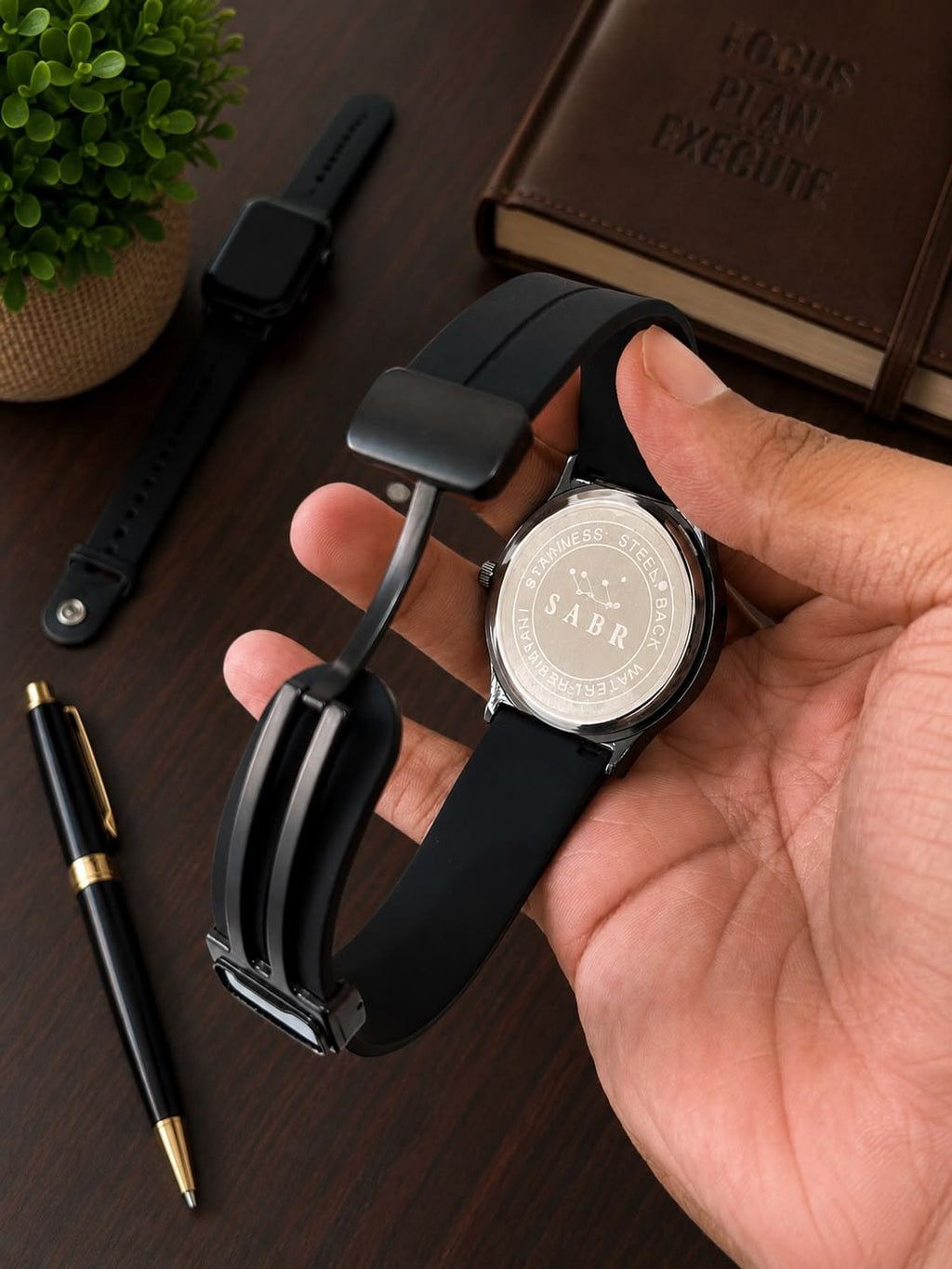 SABR White Arabic Dial Quartz Watch
